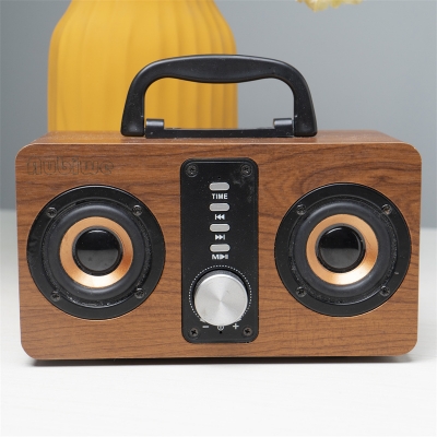 Aubiwe 16W HD Stereo Sound Loudspeaker, Earth-friendly Wood Speaker