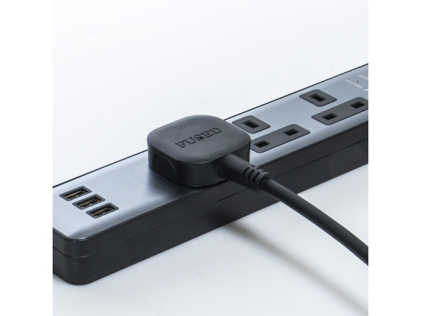 UK power strip with surge protector