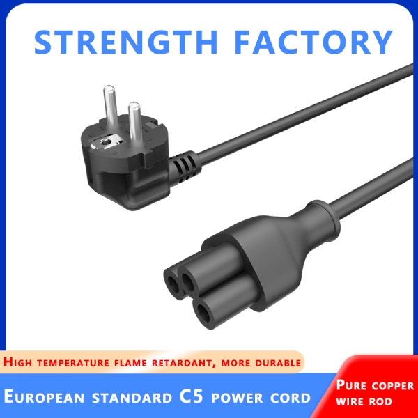 IEC C5 Power Cord – Schuko CEE 7/7 to IEC 60320 C5 Cloverleaf Power Cable