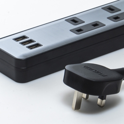 USB Outlet Power Strip UK Socket with Built-in Surge Protection