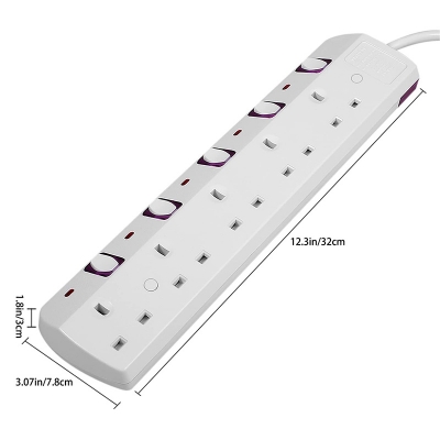 Power Strips 4 outlets 3M UK Plug with Fuse Extension Cord with Shutter